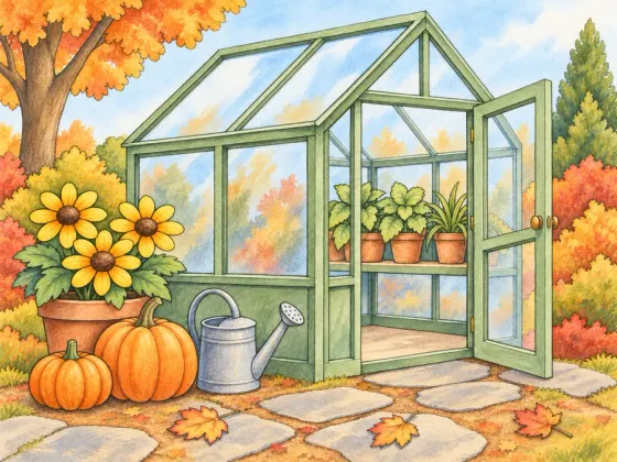 Autumn Greenhouse — finished reference painting