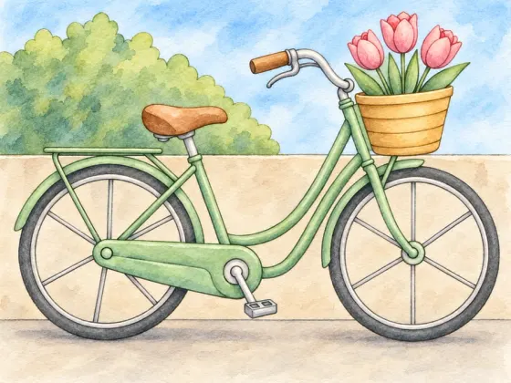 Bicycle and Blooms — finished reference painting