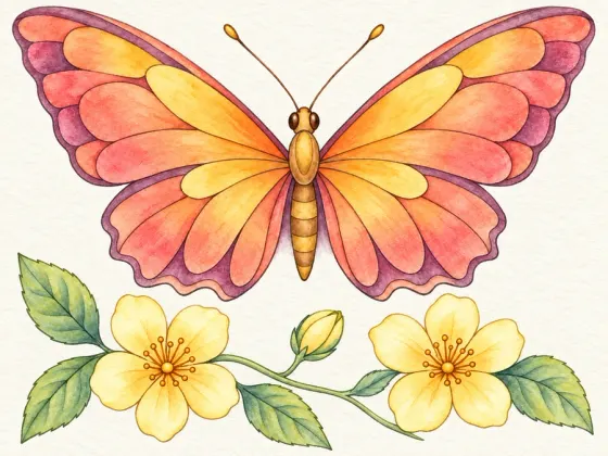 Butterfly and Bloom — finished reference painting
