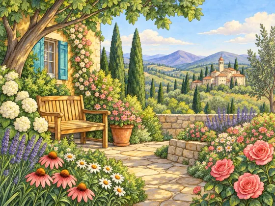 Cottage Garden — finished reference painting