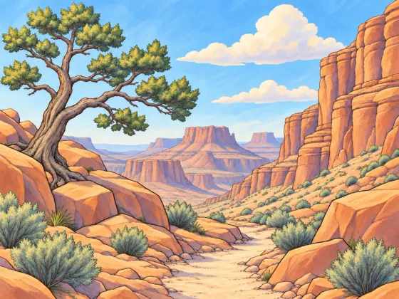 Desert Pine Canyon — finished reference painting