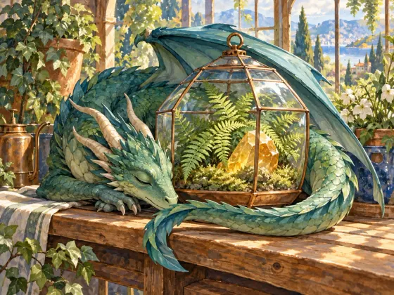 The Dragon’s Glass Garden — finished reference painting