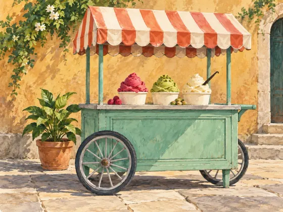 Gelato Cart in the Piazza — finished reference painting