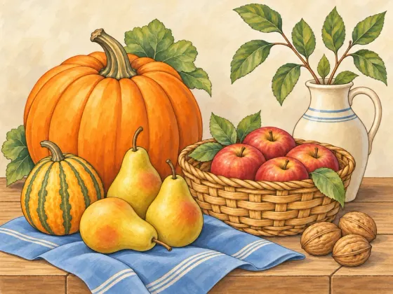 Harvest Table — finished reference painting