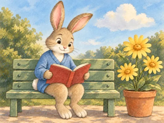 Rabbit with a Book — finished reference painting