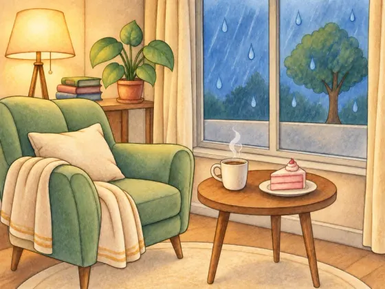 Rainy Evening Café — finished reference painting