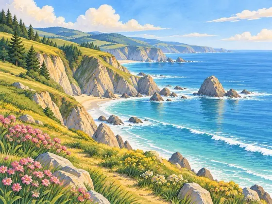 Seaside Cliff — finished reference painting