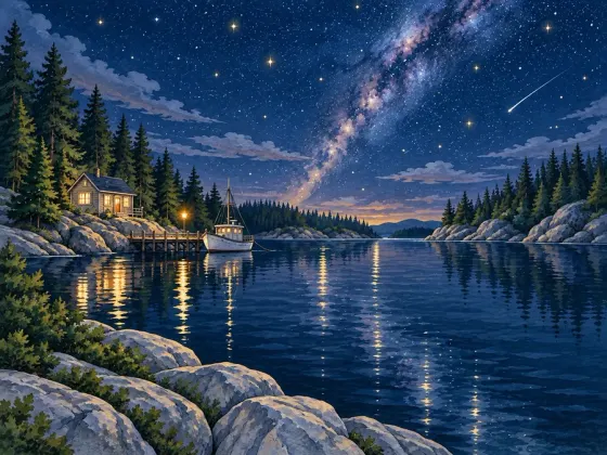 Starry Harbour — finished reference painting