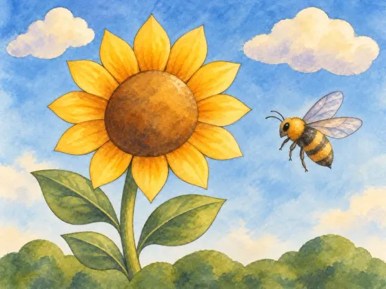 Sunflower and Bee — finished reference painting